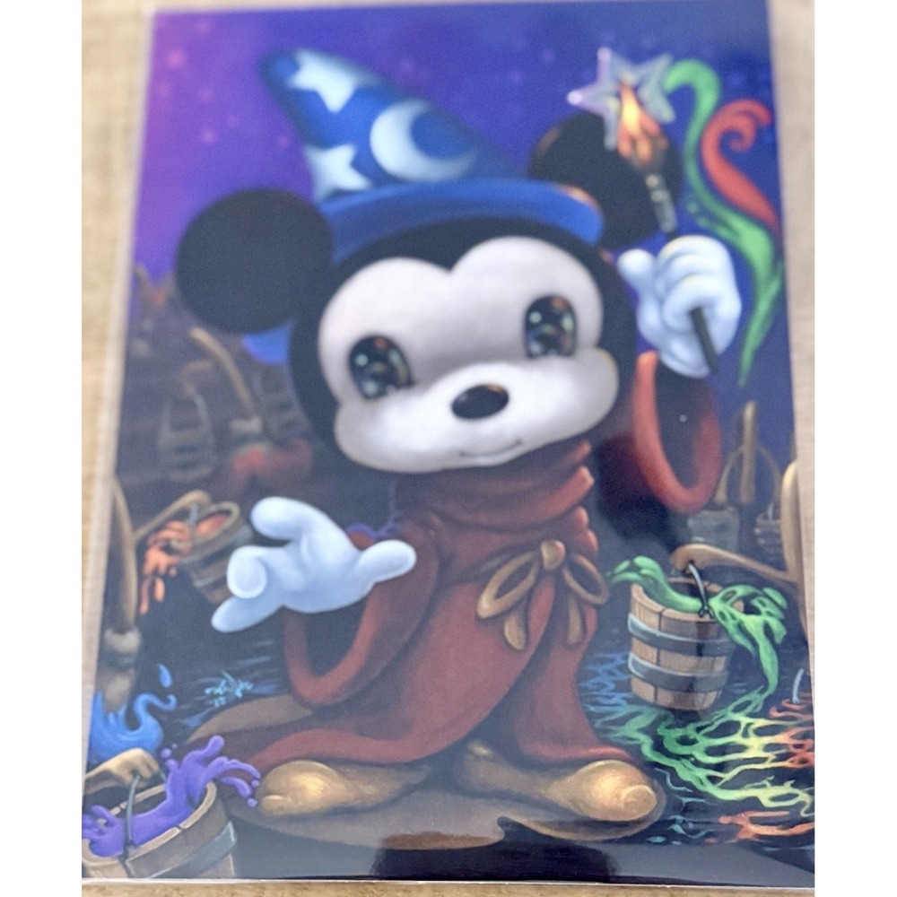 2026 Disney Parks Jasmine Becket-Griffith Sorcerer Mickey Postcard‎ Print 5x7"